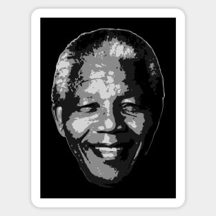 Nelson Mandela Black and White Sticker